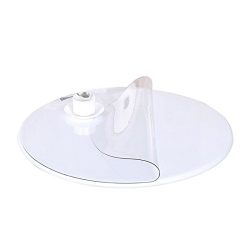 Enerhu PVC Table Cover Protector Clear Table Cloth Tablecloth Round Desk Pads Mats 1.0mm Thickness Waterproof Dirtproof TransParent M(diameter 80cm/31.50inch)