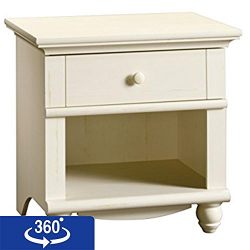 Sauder Harbor View Night Stand, Antiqued White Finish