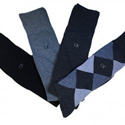Calvin Klein Men's Argyle Crew Socks- 4 Pack (Denim Heather Asst)