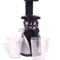 Tribest Slowstar Vertical Slow Juicer and Mincer SW-2020, Cold Press Masticating Juice Extractor in Silver and Black