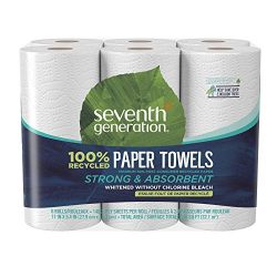 Seventh Generation, 100% Recycled Paper Towels, 140 sheets, 6 rolls