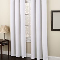 Gorgeous Home LinenVarious of Colors & Sizes 1 PC #92 , Solid Insulated Foam Backing Lined Blackout Hotel Quality Grommet Top, Soft Smooth Touch, Window Curtain Panel (84" Length, White)