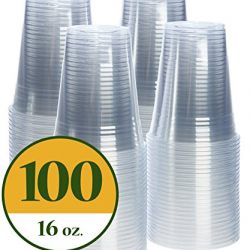 16 oz. Crystal Clear PET Plastic Cups [100 Pack]