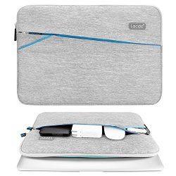 Lacdo 13-13.3 Inch Waterproof Laptop Sleeve Case for Apple MacBook Pro 13.3-inch Retina/MacBook Air 13"/iPad Pro/Surface Book/ASUS ZenBook/Dell HP Chromebook Notebook Bag Carrying Case, Gray