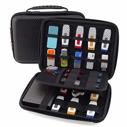 GUANHE Multifunction Universal Digital Large Organizer Case Waterproof Electronic Accessories Storage Bag For USB Flash Drive Charger Cable Earphone Power Banks Hard Drive In Black