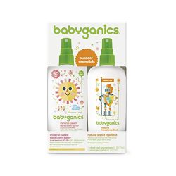 Babyganics Mineral-Based Baby Sunscreen Spray SPF 50, 6oz Spray Bottle + Natural Insect Repellent 6oz Spray Bottle Combo Pack