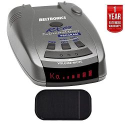 Beltronics RX65 Red Professional Series Radar/Laser Detector with Car Mat Bundle + 1 Year Extended Warranty
