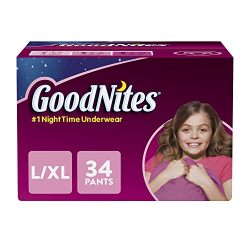 GoodNites Bedtime Bedwetting Underwear for Girls, L-XL, 34 Ct. (Packaging May Vary)