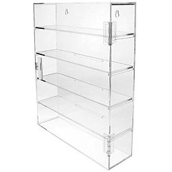 Ikee Design Acrylic Display Rack Case Organizer Storage Box Case Shot Glass Display Acrylic Shelf Wall Storage Containers with Dividers Shot Glass Shelf For Wall Shot Glass Racks Acrylic Rack Shelf