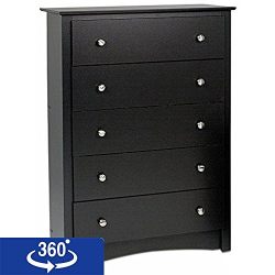 Prepac Black Sonoma 5 Drawer Chest