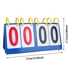 VGEBY Sports Scoreboard, Waterproof Tabletop Score Flipper for Football Volleyball Basketball (4-digit)