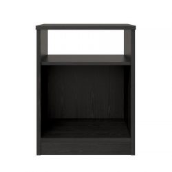 Mainstays Nightstand Features Open Top Shelf and Bottom Cubby, Black