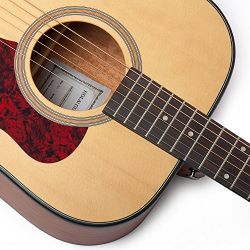Dreadnought Acoustic Guitar SOLID Top Series by Hola! Music (Model HG-41STM), Full Size 41 Inch - SOLID Spruce Top, Mahogany Back and Sides - D'Addario EXP16 Steel Strings and Guitar Strap Included