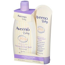 Aveeno Baby Calming Comfort Bath + Lotion Set, Baby Skin Care Products, 2 Items