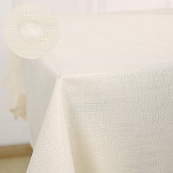Deconovo Solid Faux Linen Table Cloth Water Resistant Table Cover Square Tablecloths Tablecloth for Parties 54W x 54L Inch Beige