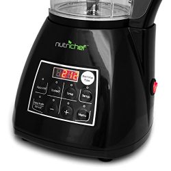 Upgraded NutriChef Pro Soup Maker & Blender | Multifunction Machine | Hot and Cold, Juicer, Soup & Smoothie Maker | Food Warmer | Healthy Food | Pulse, Steamer, 1.7L, Black