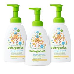 Babyganics Baby Shampoo and Body Wash, Fragrance Free, 3 Pack