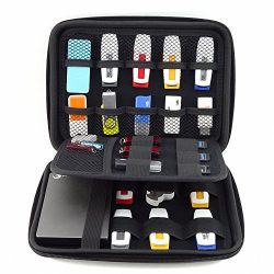 GUANHE Multifunction Universal Digital Large Organizer Case Waterproof Electronic Accessories Storage Bag For USB Flash Drive Charger Cable Earphone Power Banks Hard Drive In Black