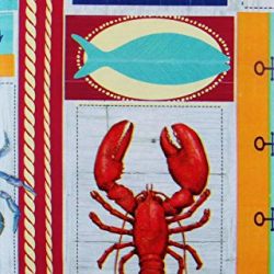 Daily Catch Boat Docks Patchwork Vinyl Flannel Back Tablecloth (60" Round)