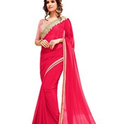Aarah Women's Ethnic Wedding And Party Wear Saree and Heavy Work Blouse Free Size