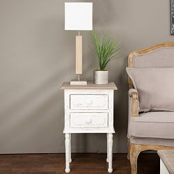 Baxton Studio Anjou Traditional French Accent Nightstand, Medium, White