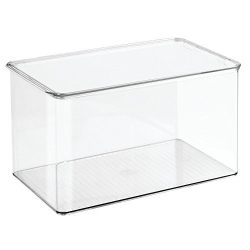 InterDesign Clarity Storage Box Organizer for Beauty Products, Vitamins, Medicine, Medical, Dental Supplies - Large, Clear