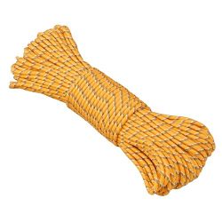 AceCamp 9071 4mm Glow in the Dark Rope, Yellow, 32.8'