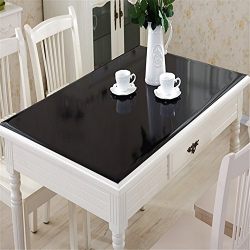 OstepDecor Black Plastic Table Top Protector Tablecloth Cover PVC Desk Pad Mat 30 x 60 Inches