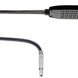 USB Reading Lamp with 28 LED Lights and Flexible Gooseneck + On / Off Switch (Black)