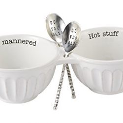 Mud Pie Salsa Double Dip Set, White