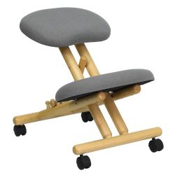 Flash Furniture Wooden Ergonomic Kneeling Posture Office Chair, Gray