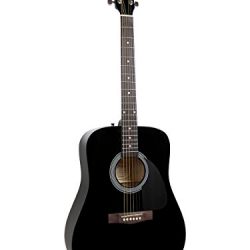 Fender FA-100 Dreadnought Acoustic Guitar - Black Bundle with Gig Bag, Tuner, Strings, Strap, and Picks