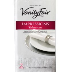 Vanity Fair Impressions Disposable Table Covers (54 x 108 Inches), Paper Table Covers, 2 Count