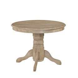 Home Styles Classic Pedestal Dining Table in White Wash Finish