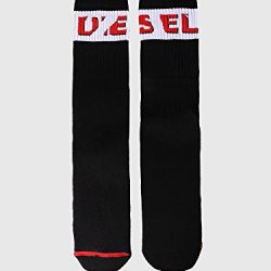 Diesel Men's Ray Banded Logo Socks, Black/Red, M