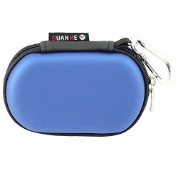 GUANHE Oval Shaped Earphone Case Universial Waterproof USB Flash Drive Case Bag Shockproof Hard EVA Case Electronic Accessories Organizer Holder In Blue