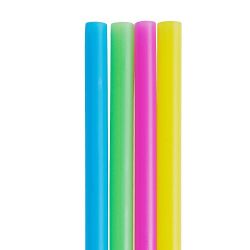 Assorted Bright Colors Jumbo Smoothie Straws, Pack of 100 Pieces