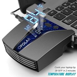Laptop Fan Cooler with Temperature Display, Rapid Cooling, Auto-Temp Detection, 13 Wind Speed(2600-5000RPM), Perfect for Gaming Laptop, Nintendo Switch