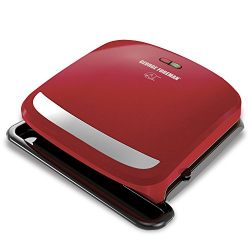 George Foreman 4-Serving Removable Plate Grill and Panini Press, Red