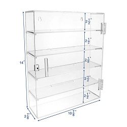 Ikee Design Acrylic Display Rack Case Organizer Storage Box Case Shot Glass Display Acrylic Shelf Wall Storage Containers with Dividers Shot Glass Shelf For Wall Shot Glass Racks Acrylic Rack Shelf