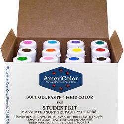 Food Coloring AmeriColor Student Kit, 12 .75 Ounce Bottles Soft Gel Paste Colors