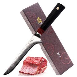 TUO Cutlery Ring D Series Japanese Damascus Boning Fillet 6 inch kitchen knife - Premium AUS-10 High Carbon Damascus Stainless Steel