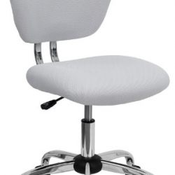 Flash Furniture Mid-Back White Mesh Swivel Task Chair with Chrome Base