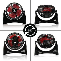D-FantiX DF-200 USB Desk Fan Quiet, Small Table Fan USB Powered Personal Desktop Fan for Home, Office Black