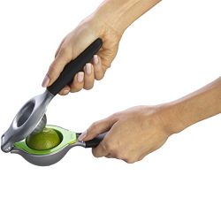 Lemon and lime hand juicer with perfect fit inserts