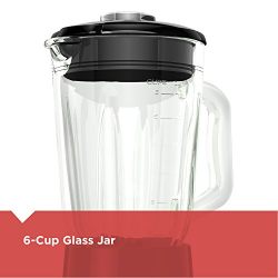 BLACK+DECKER FusionBlade Blender with 6-Cup Glass Jar, 12-Speed Settings, Red