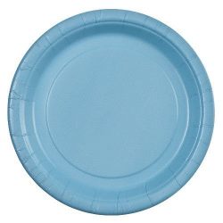 Party Dimensions 24 Count Paper Plate, 7-Inch, Light Blue
