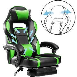 Merax Racing Style Office Chair Gaming Ergonomic with Adjustable Armrests Home Office Computer Chair (Green)