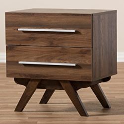 Baxton Studio Audhild 2-Drawer Nightstand, Regular