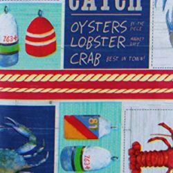 Daily Catch Boat Docks Patchwork Vinyl Flannel Back Tablecloth (60" Round)